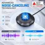 Micrófono de computadora de 360° para PC, micrófono de PC de conferencia USB, tecnología de cancelación de ruido, grabación, Skype, clase en línea, informador de cortes, Plug & Play