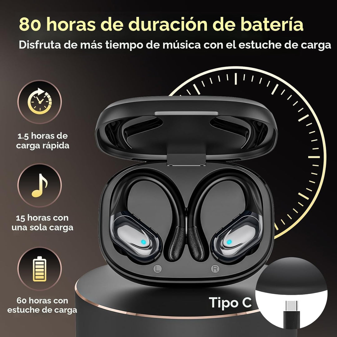 HAOYUYAN Auriculares inalámbricos, auriculares Bluetooth deportivos...