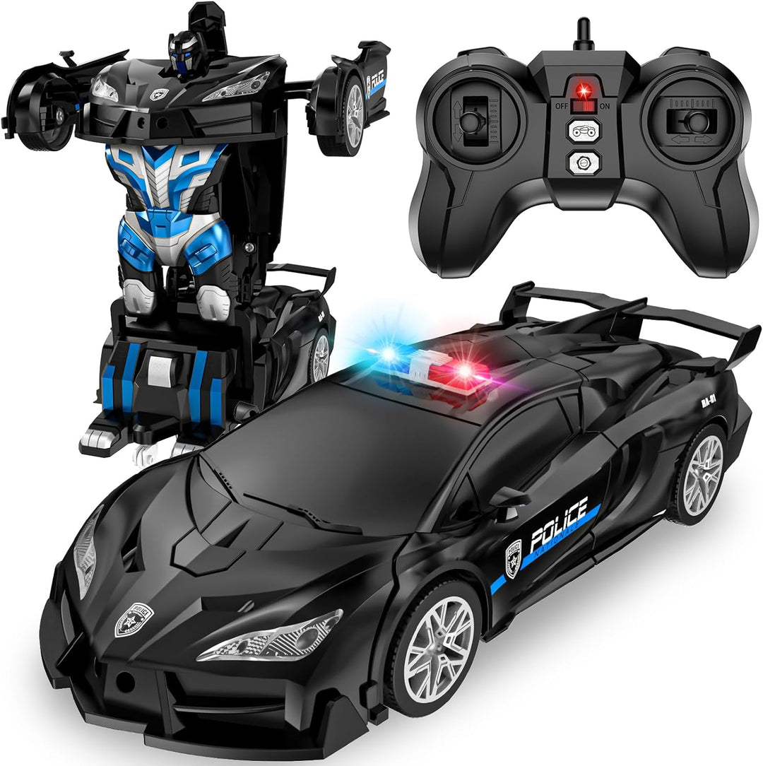 Febyhim Coche de control remoto, auto de juguete transformable con...