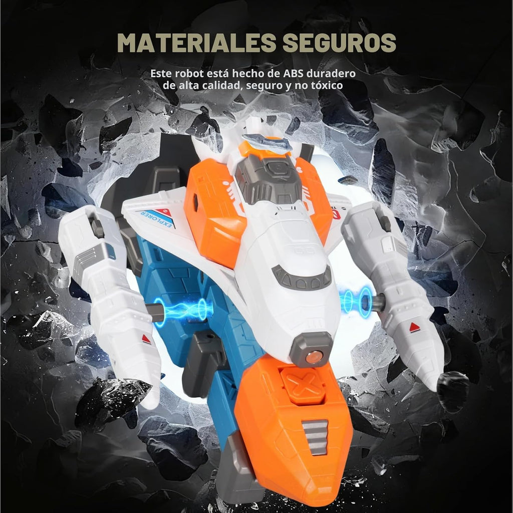 MIEBELY 3 en 1 Magnetic Transform Robot Toy Lights Sounds para Kids 3-9