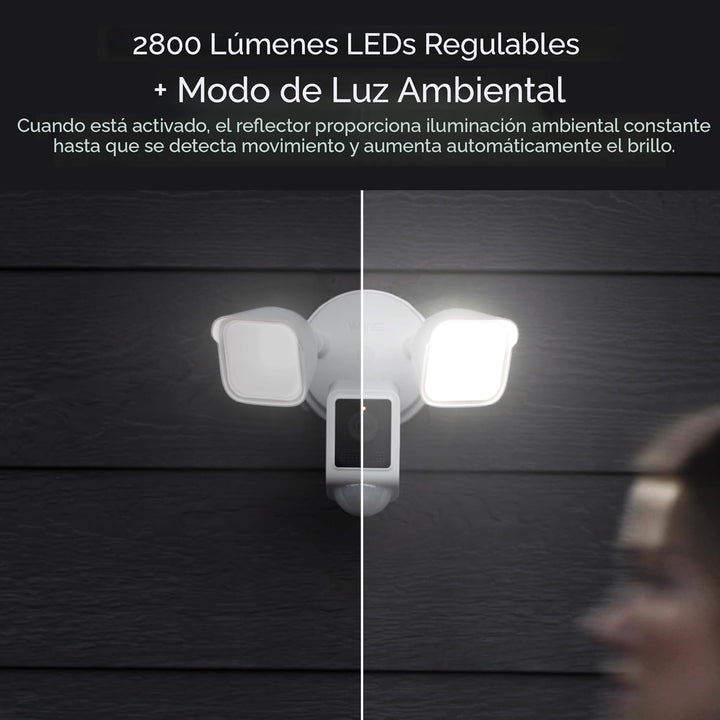 WYZE Cámara Floodlight v2, Cámara de Seguridad para Exteriores, 2K...