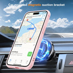 SKYLMW - Funda compatible con iPhone 15, con soporte magnético invisible tipo anillo, funda translúcida de grado militar para iPhone 15 de 6.1 pulgadas, compatible con MagSafe, rosa