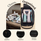 LEATHER VILLAGE - Neceser de cuero para hombre, kit de viaje Dopp Bolsa de afeitar