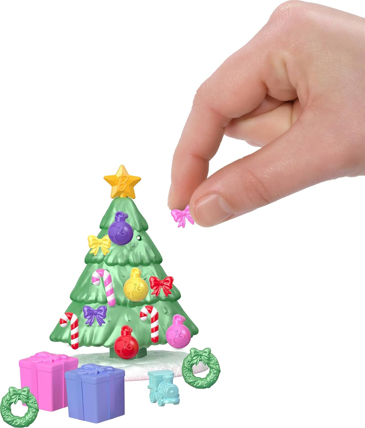 Calendario de Adviento Coleccionista Barbie Mini Land con Muñecas de 3.8 cm y 24 Días de Sorpresas, Áreas de Juego del Pueblo Invernal para Diversión Narrativa