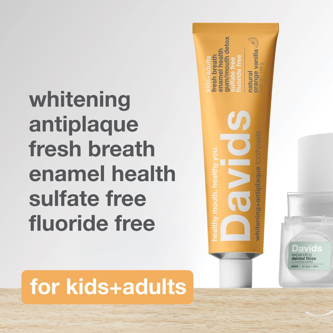 Davids - Blanqueador sin flúor para niños y adultos, naranja y vain...
