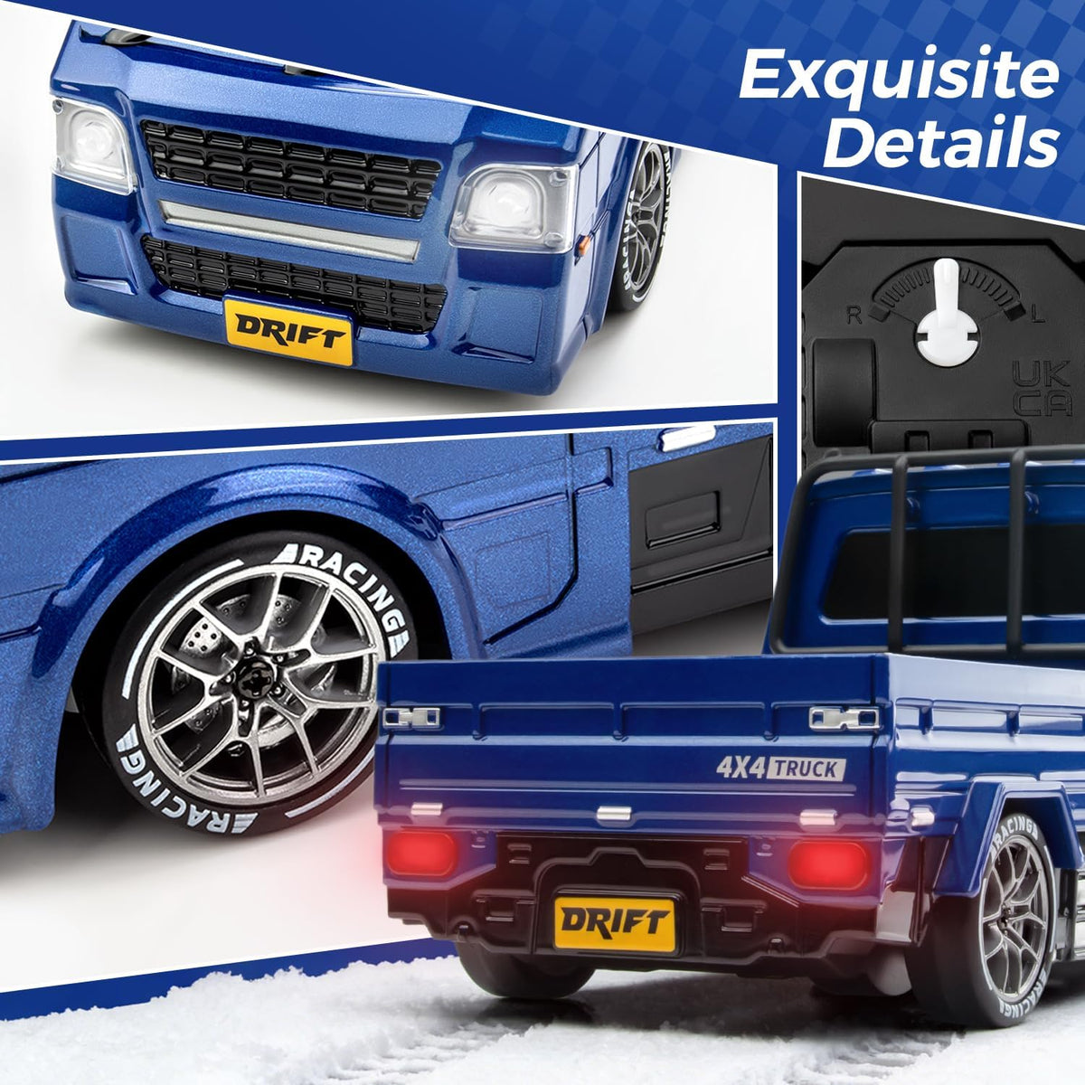 RC Drift Car, 1/24 4WD Bue Camioneta de deriva de estilo japonés