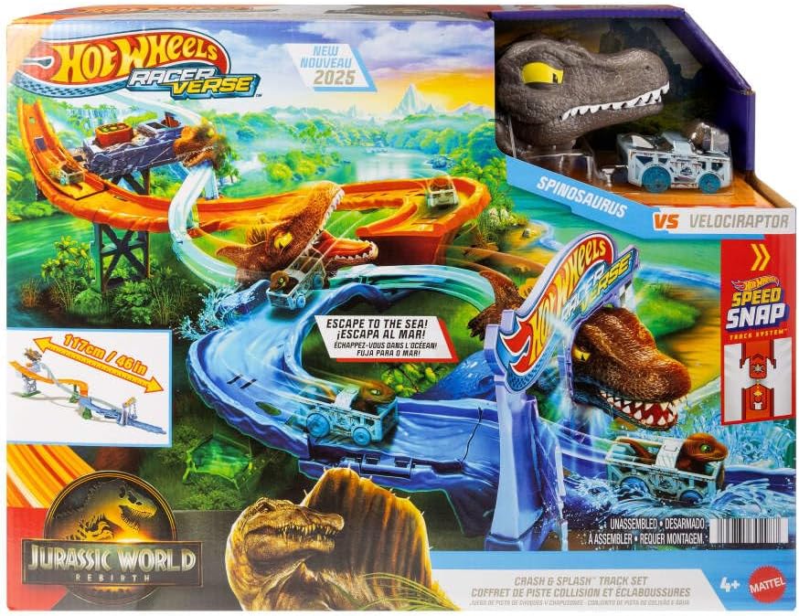 Hot Wheels RacerVerse Jurassic World Crash Splash - Juego