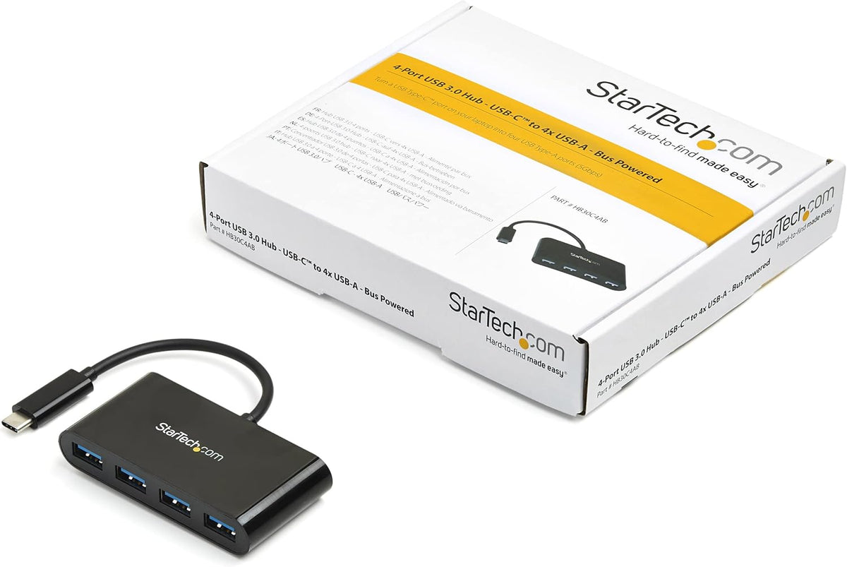 StarTech.com, HB30C4AB, hub USB 3.0 de 4 puertos, alimentado
