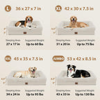 Cama ortopédica impermeable para perros de tamaño grande, beige