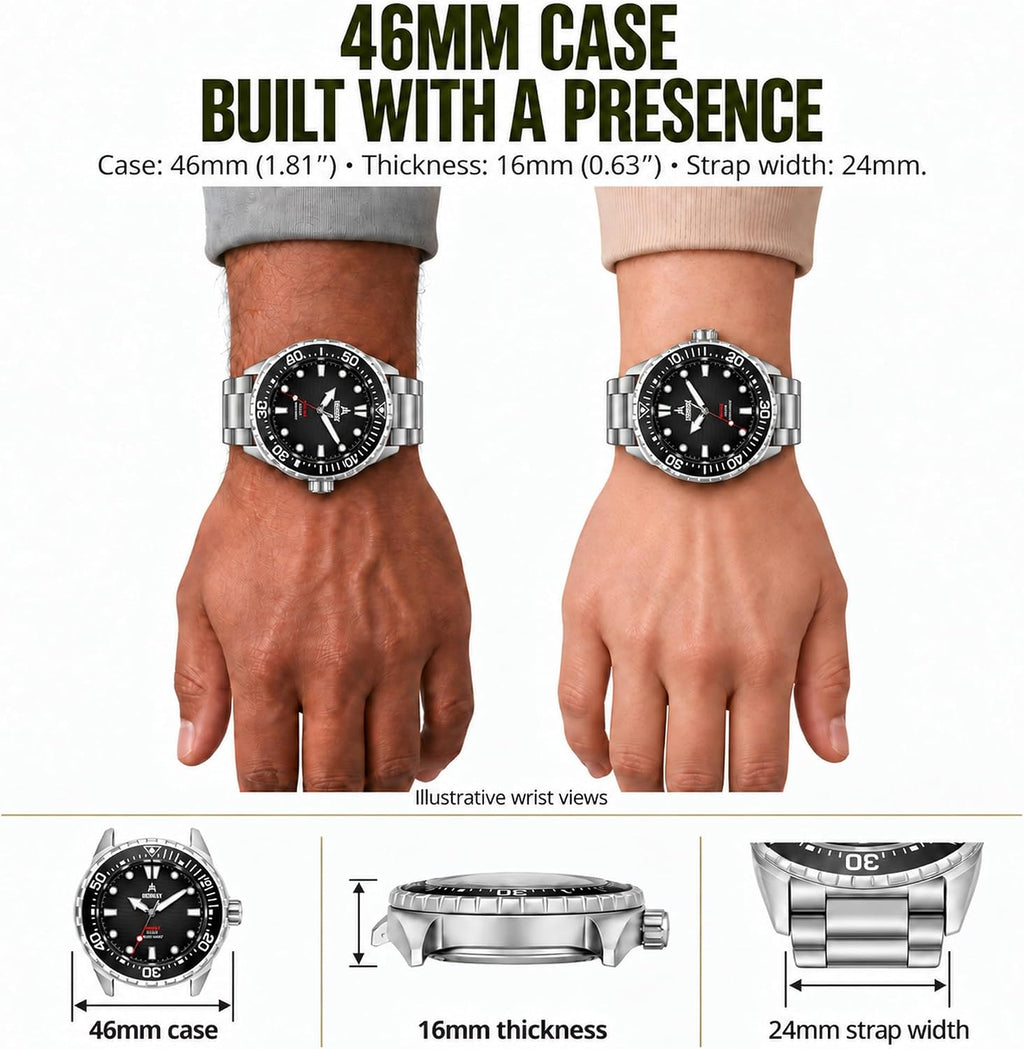 IRONWAY Reloj de buceo para hombre, 300M/30ATM resistente al agua, cuarzo