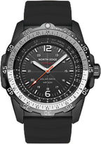 NORTH EDGE Reloj solar para hombre, sin necesidad de batería, 50M resistente al agua, reloj militar al aire libre, analógico luminosa, correa de silicona duradera, tamaño 46mm