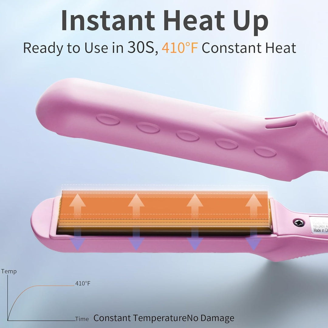 LOVANI Mini plancha plana, alisador de pelo de doble voltaje para v...