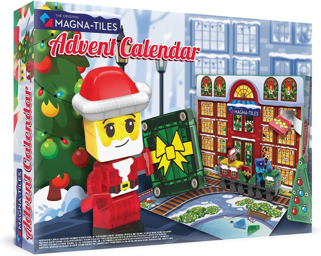 MAGNA-TILES microMAGS Calendario de Adviento Set de Construcción Magnética de 34 Piezas, Marca Original de Construcción Magnética