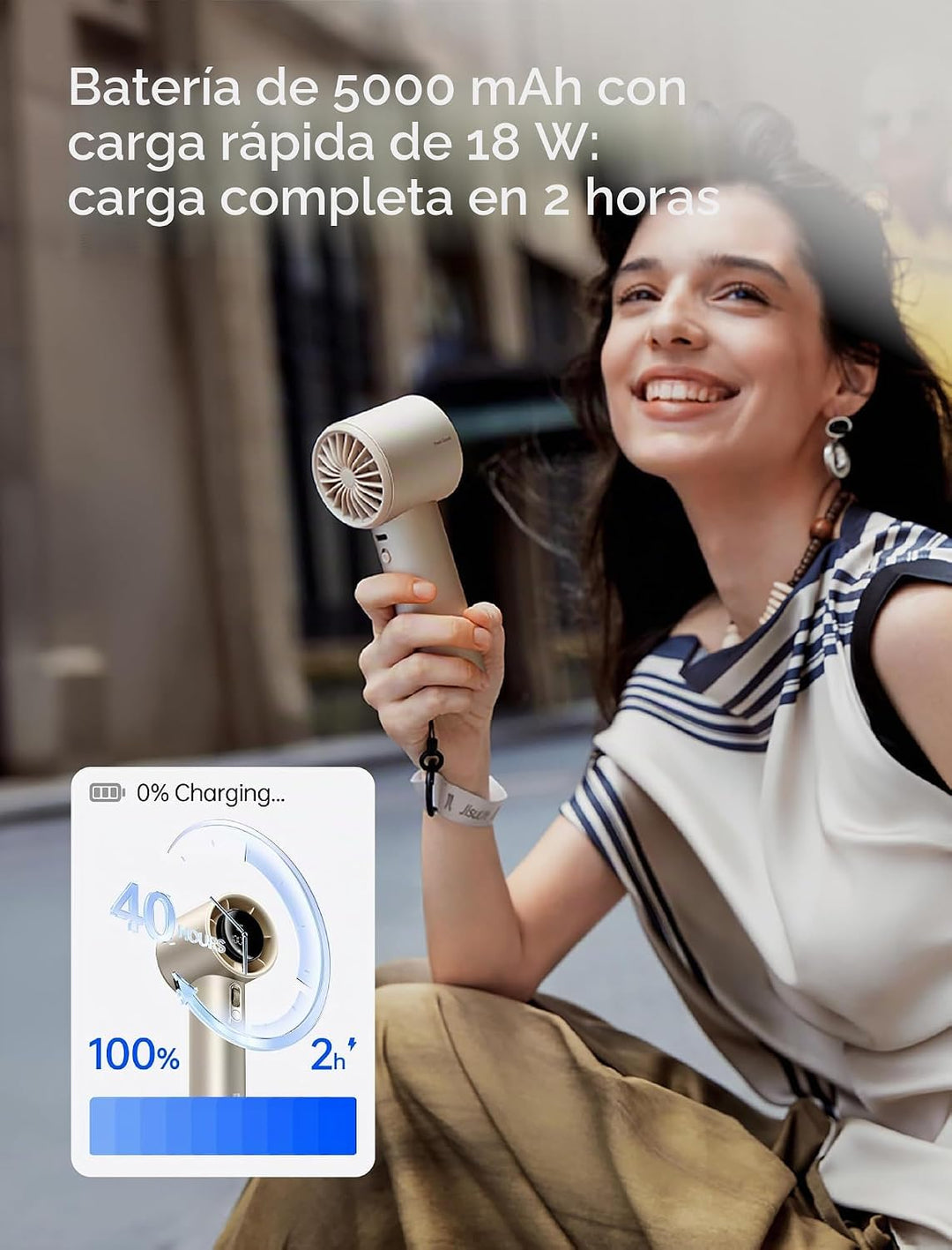 Ventilador de mano JISULIFE Pro1S - Flujo de aire de última generac...