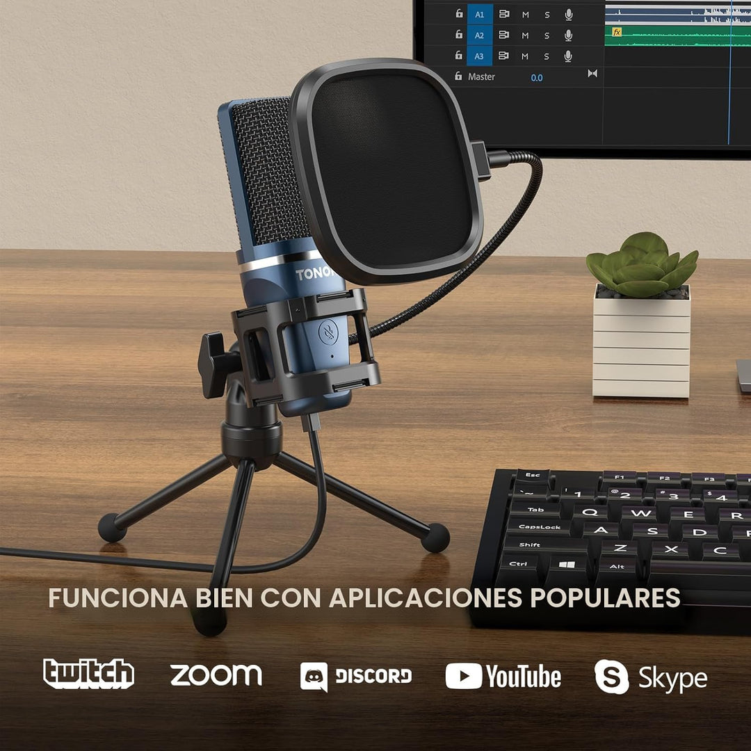 TONOR TC-777 - Micrófono de podcast, micrófono de computadora USB,...