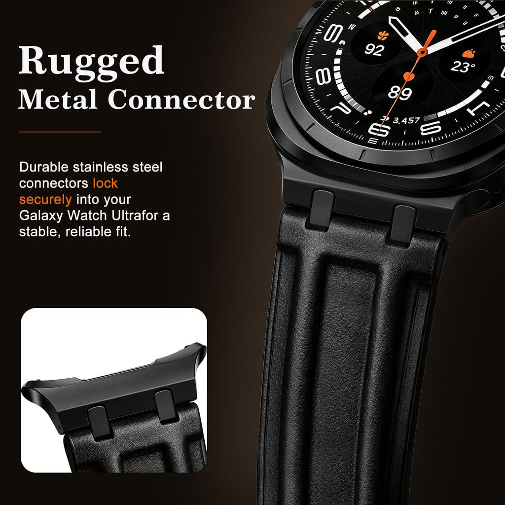 Correa de cuero retro compatible con Samsung Galaxy Watch Ultra 2/1 de