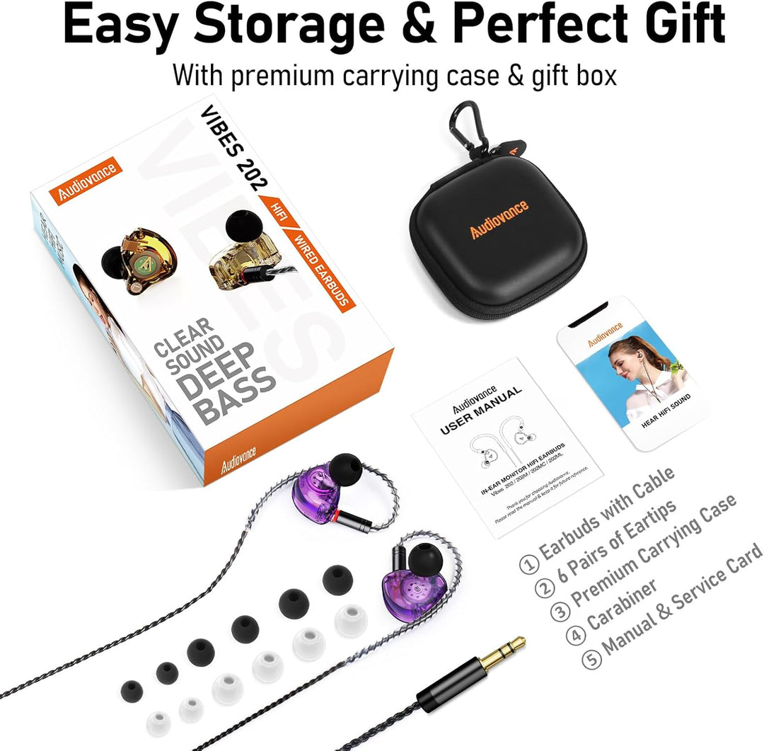 Vibes 202 - Auriculares con cable - Auriculares HiFi in Ear Monitor...