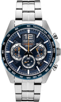 SEIKO Reloj SSB347 para Hombre - Essentials - Cronógrafo de Cuarzo, Taquímetro, AZUL - SSB345, Esenciales