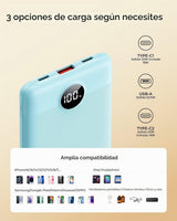 WeeFancy Cargador portátil pequeño de 10000mAh, mini banco de energ...
