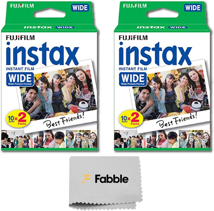 Paquete doble de película instantánea Fujifilm Wide X2 (40 hojas) +...