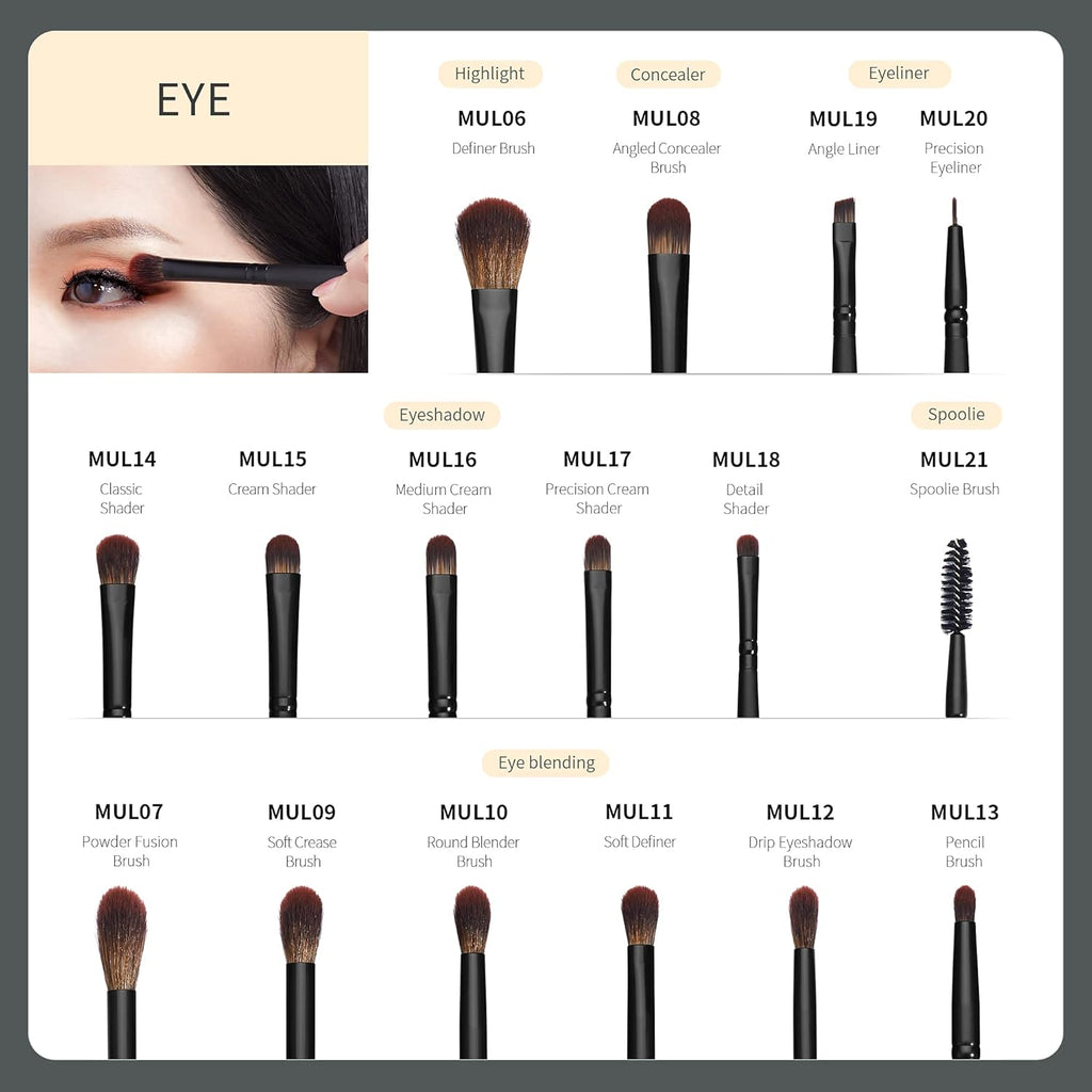 Jessup Juego de brochas de maquillaje veganas con corrector