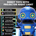 Aikmi Robot Toys para niños de 4 a 12 años, robot RC con proyector de luz nocturna, gesto