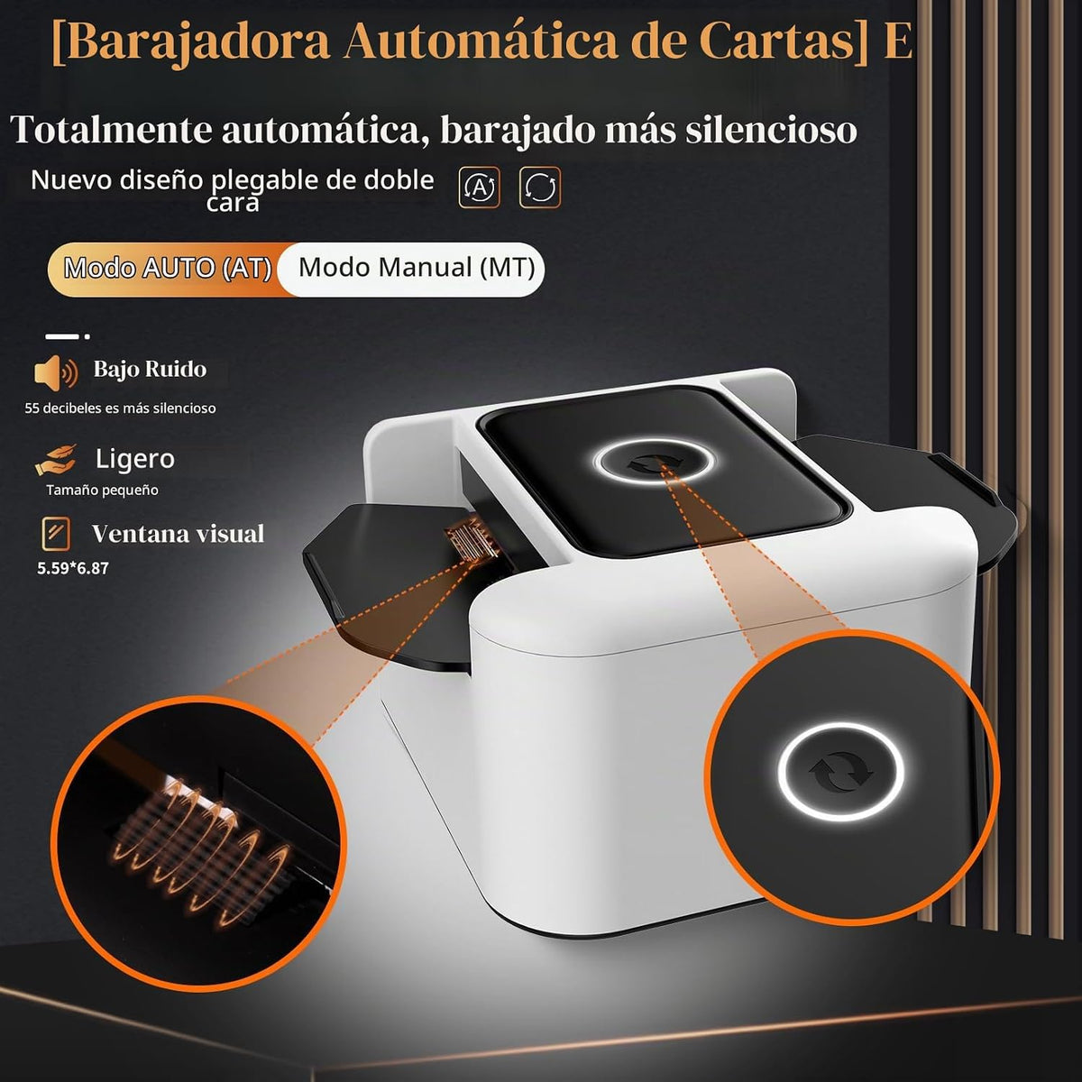 Barajador de tarjetas automático recargable para 2 cubiertas UNO Skip-Bo
