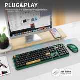 FD Teclado y ratón inalámbricos | Lindo teclado y ratón coloridos c...