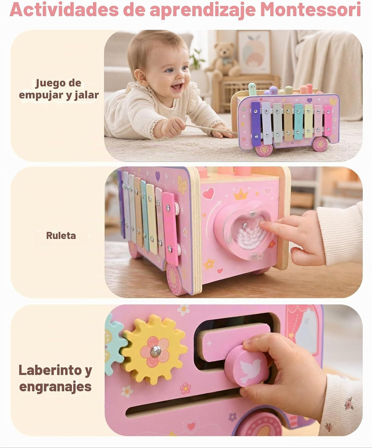 Juguetes Montessori de madera para niños de 1 año, regalo de primer