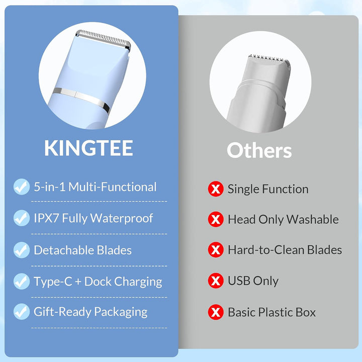KINGTEE Recortadora de bikini eléctrica 5 en 1 para mujer, afeitado...