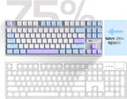 MageGee Teclado mecánico 75% para juegos, interruptor rojo, Interruptor azul/rojo blanco