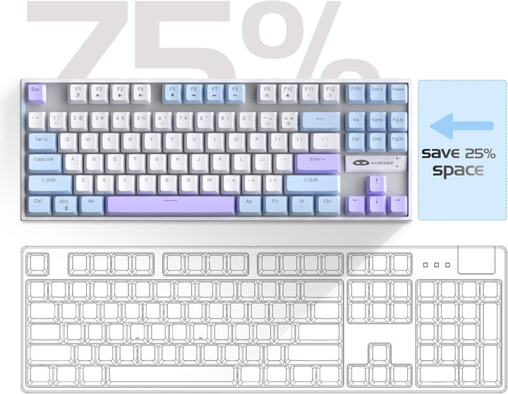 MageGee Teclado mecánico 75% para juegos, interruptor rojo, retroil...