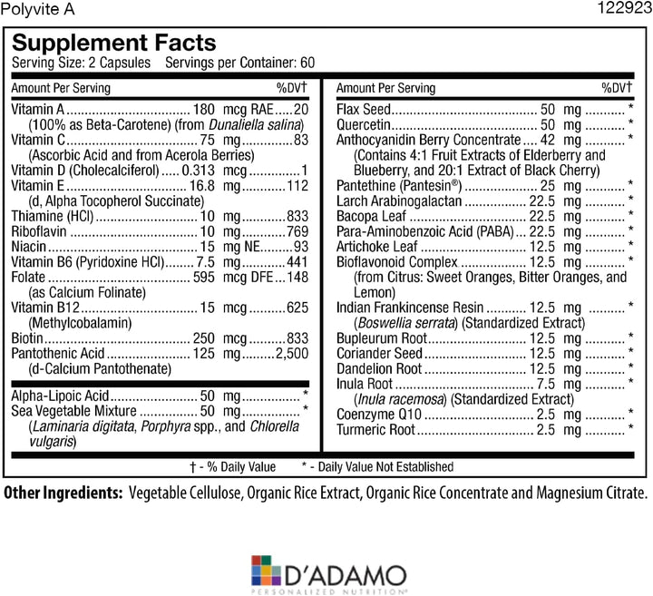 D'Adamo Personalized Nutrition - Pila de salud óptima (sangre t...