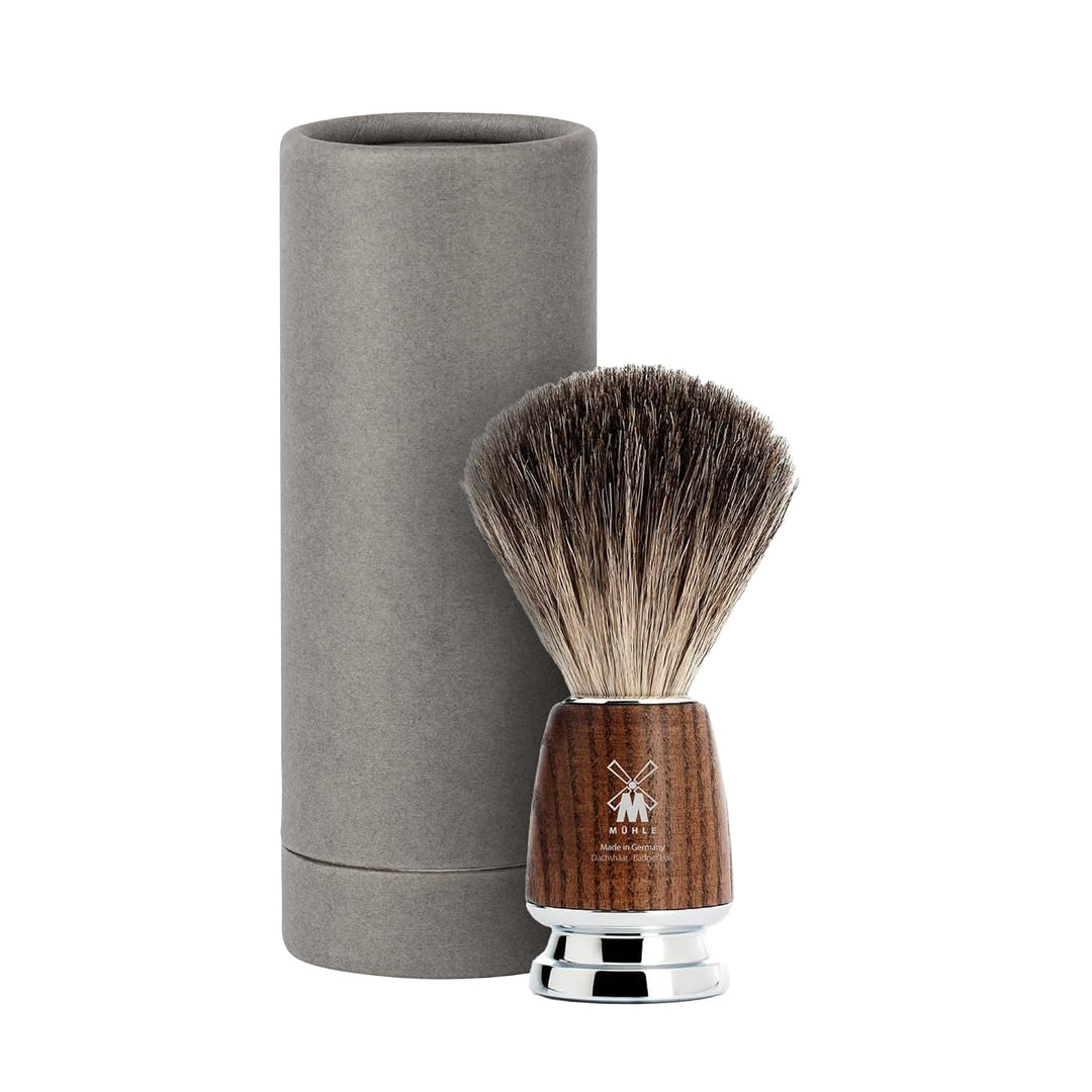 MÜHLE RYTMO Pure Badger Brocha de afeitar | Mango de resina al vapo...