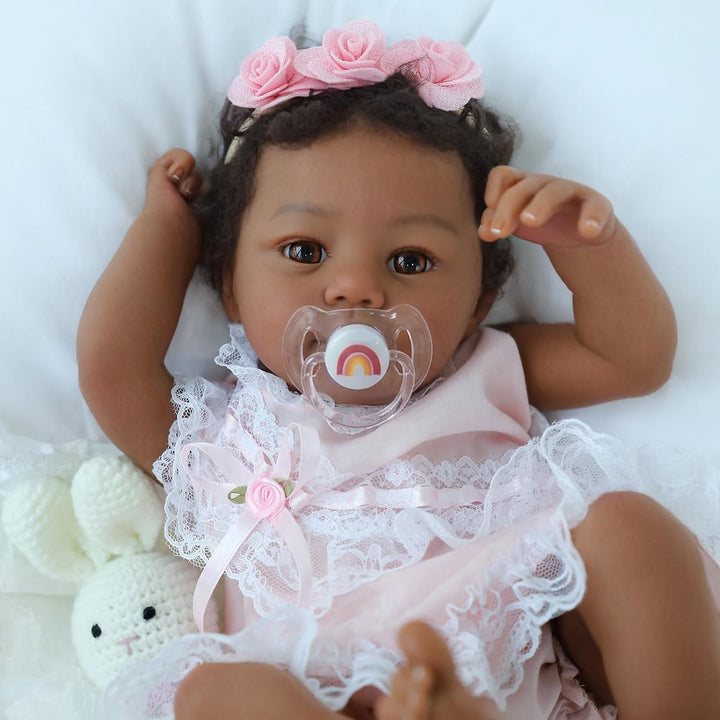 KSBD Reborn Baby Doll Black Girl \u2013 Muñeca realista de 18 pulga...