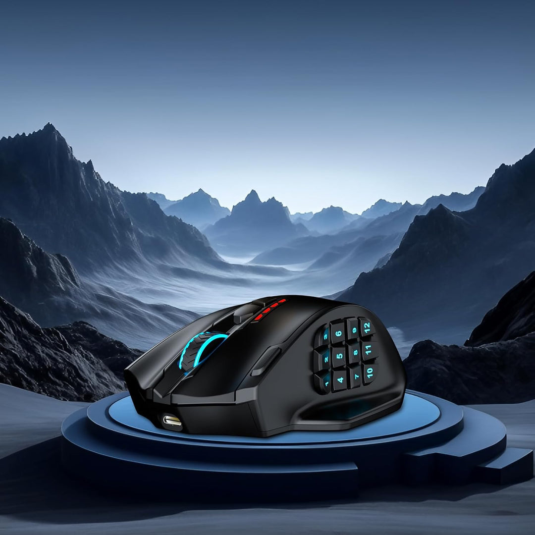 Redragon M913 MAX Ratón inalámbrico para juegos, ratón óptico MMO d...