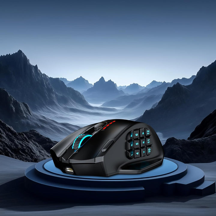 Redragon M913 MAX Ratón inalámbrico para juegos, ratón óptico MMO d...