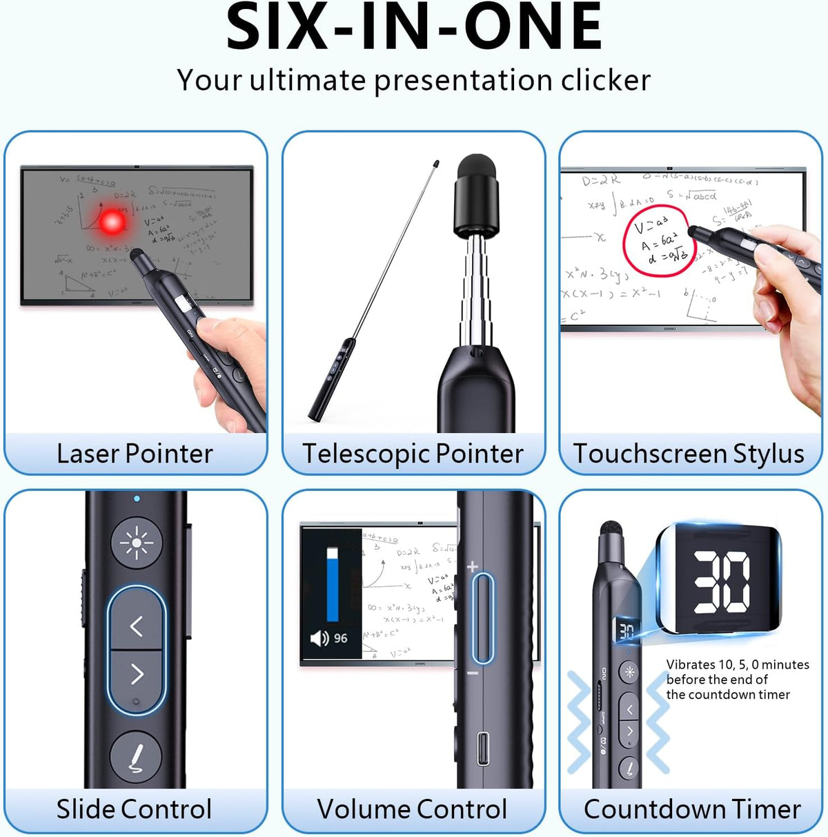 Clicker de presentación Bluetooth N21 con puntero telescópico de