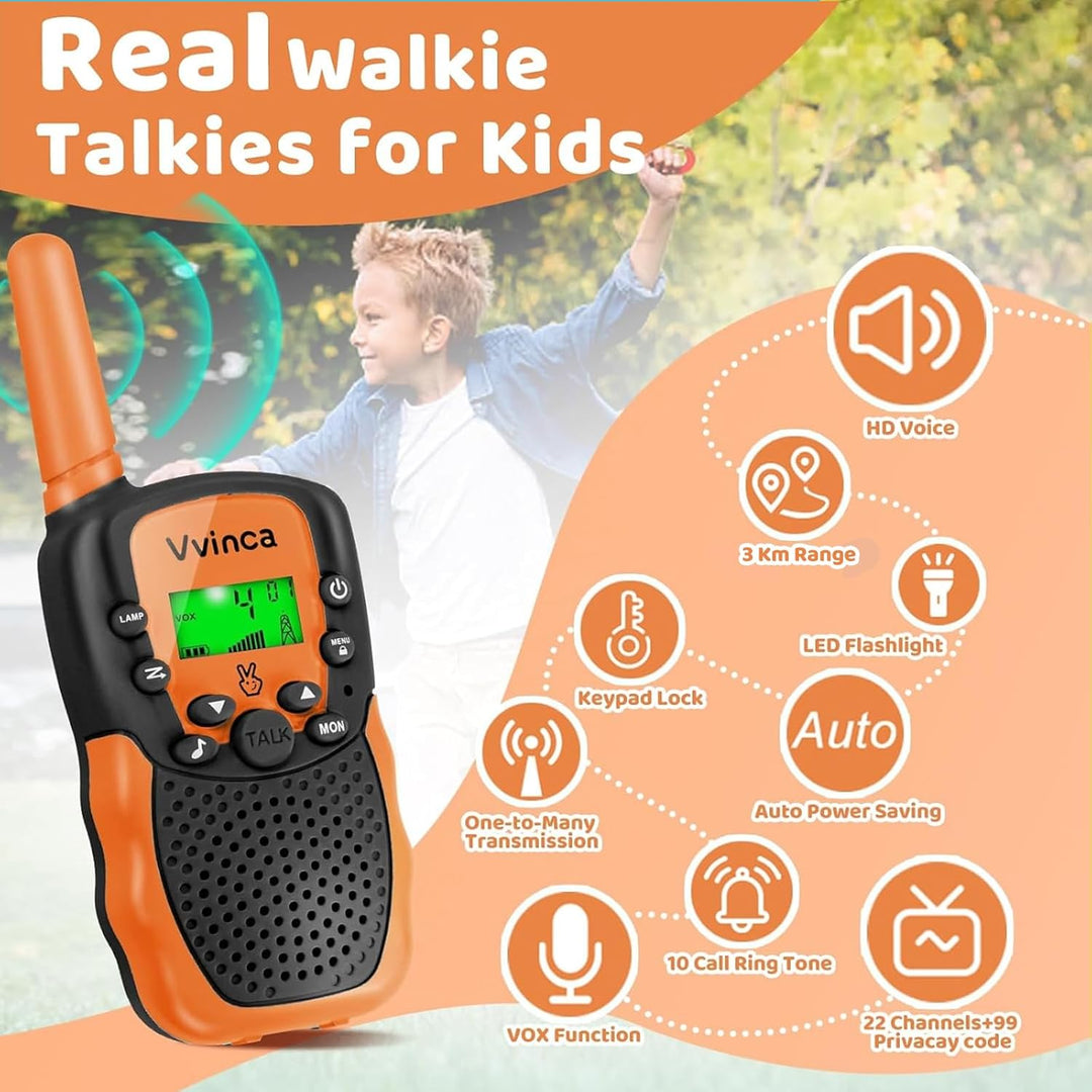 Vvinca Walkie Talkies para niños recargables, juguetes y regalos pa...