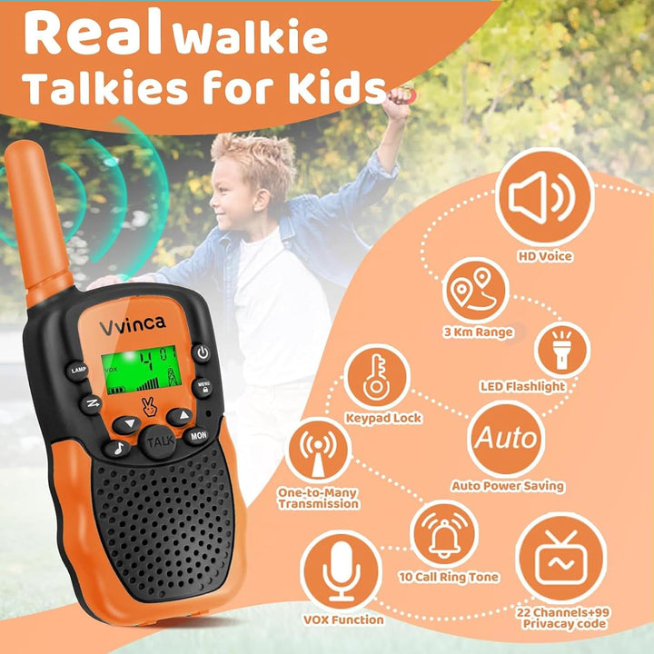 Vvinca Walkie Talkies para niños recargables, juguetes y regalos pa...