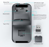 Ratón de viaje inalámbrico Bluetooth Arc, Bluetooth 5.0\/4.0 y 2.4G...