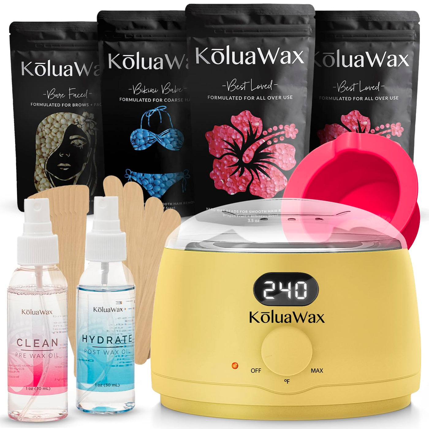 KoluaWax Kit de Cera Premium para Mujeres - Apto para Principiantes...