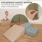 Conjunto de Juego de Escalada Divertido para Niños Pequeños de 1-3 años: Túnel de Gateo, Bloques de Escalada de Espuma