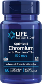 Life Extension Optimized Chromium with Crominex 3+, 500 mcg, 60 Capsules