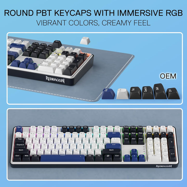 Redragon K689 - Teclado para juegos con cable y junta de goma RGB,...