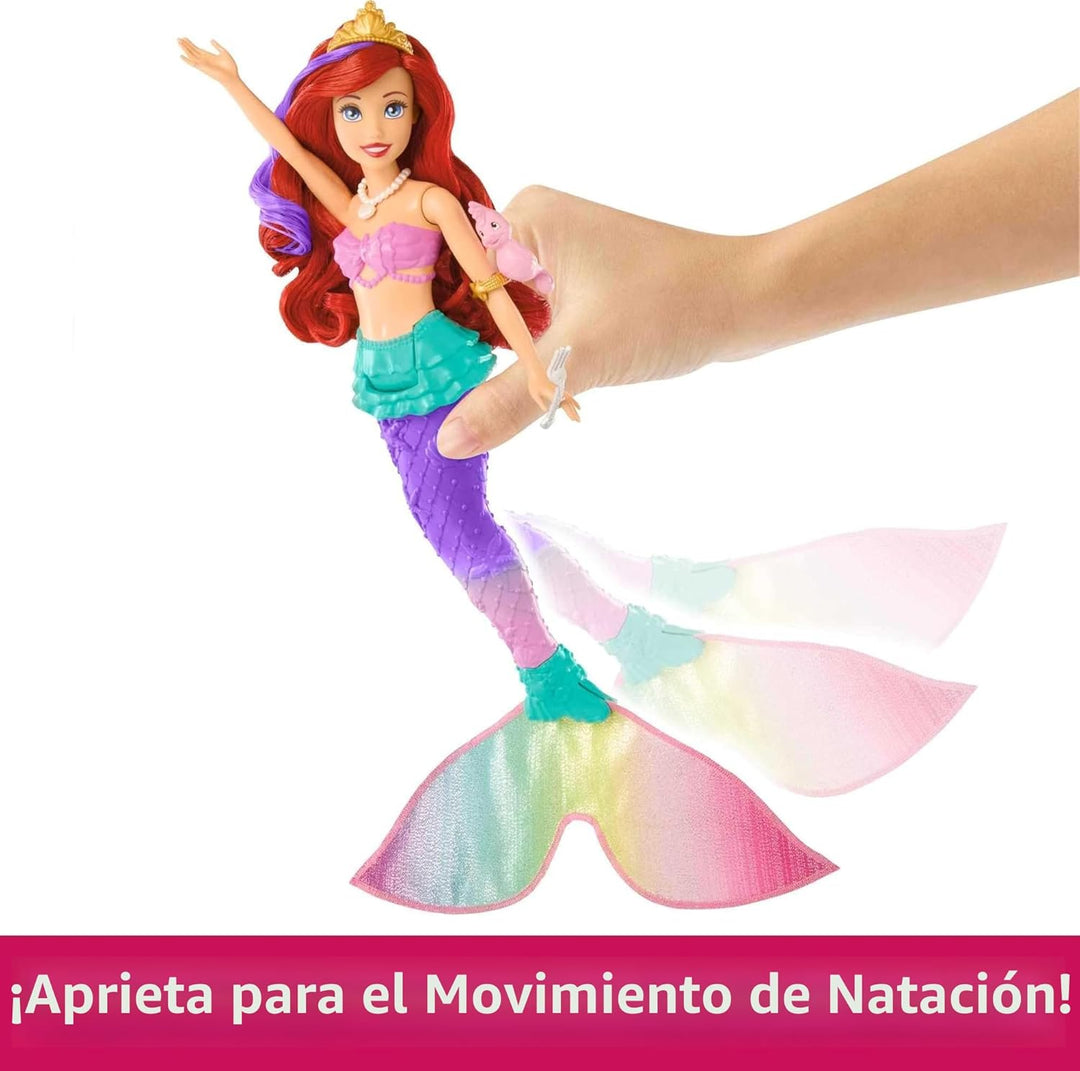 Mattel Disney Princess Toys, Ariel - Muñeca de moda de sirena nadad...