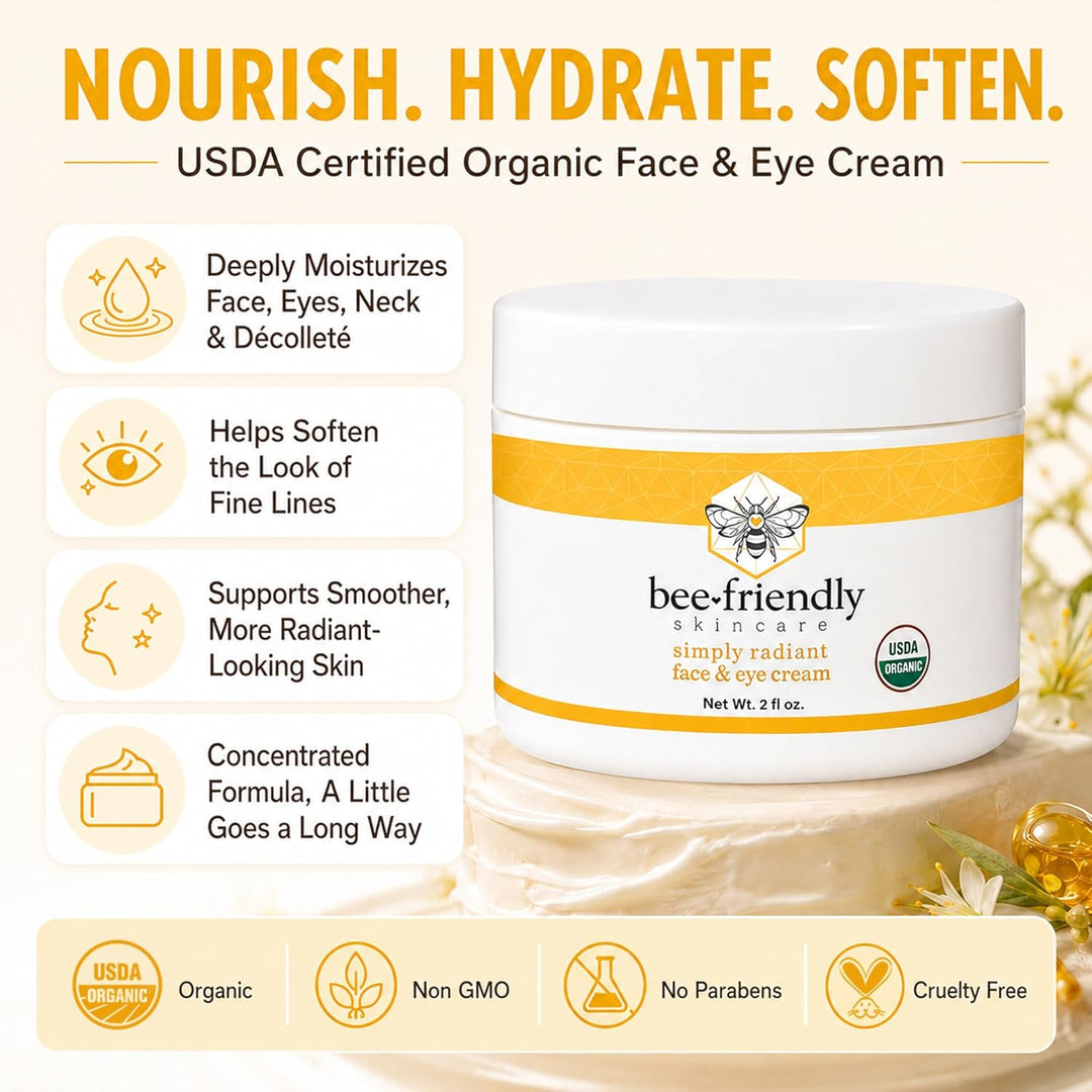 Crema para rostro y ojos Beefriendly 100% todo natural, 85% hidrata...