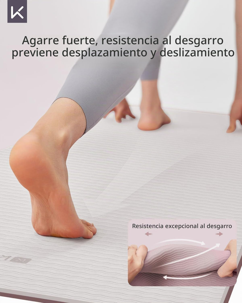 KEEP Esterilla de yoga de 72" x 24", alfombrilla antideslizante TPE de 0.276 in de grosor