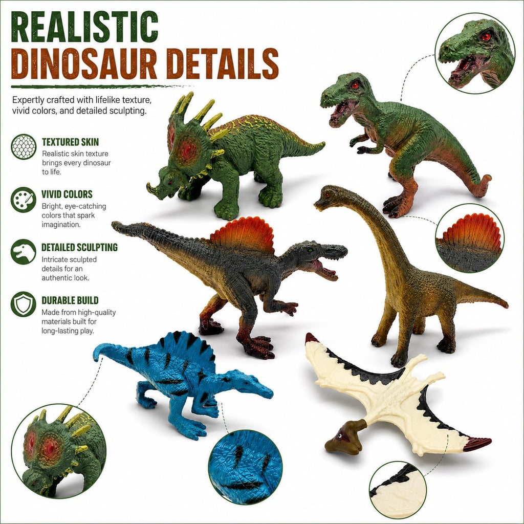 Juguetes de dinosaurio, paquete de 32 figuras realistas de dinosaurios con