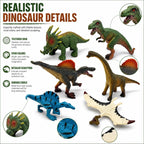 Juguetes de dinosaurio, paquete de 32 figuras realistas de dinosaurios con